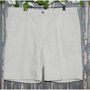 Haggar Men's Classic Khaki Chino Shorts Size 42 Flat Front Pockets Preppy Casual